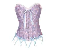 KUYCCSTRESI Corsetto da Donna con Lacci, in Raso, con Stecche, Bustino sopra Il Seno, Lingerie da Sposa Vintage, Body Modellante, Body Sexy sotto Il Seno(Powder Blue,XS)