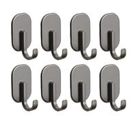 KUYCCSTRESI Gancio Adesivo Resistente, Ganci autoadesivi Resistenti, Senza Trapano, for Asciugamani, Porta del Bagno, Decorazione della Cucina, Stile Rustico, Facile da Usare.(Dark Gray 8PCS)