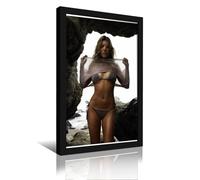 KUYHADSCE Jessica Alba, poster da parete per appartamento o casa, camera da letto, soggiorno, bagno, ufficio, wine bar, pittura artistica decorativa, poster 50 x 75 cm, cornice nera