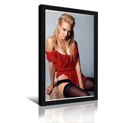 KUYHADSCE Jessica Alba, poster da parete per appartamento o casa, camera da letto, soggiorno, bagno, ufficio, wine bar, pittura artistica decorativa, poster 50 x 75 cm, cornice nera