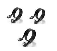 KUYIA Cavo SATA 3 (Pacco da 3),35CM Lungo 7 Pin Cavi Dati,Dritto e 90 Gradi Angolo Retto con Blocco Latch Velocità Ultra 6 Gbps per SSD, HDD, Lettori CD-ROM, Blu-ray Fino a Serial ATA/ 600