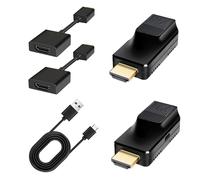 KUYIA Ripetitore HDMI Extender 60M/196ft, 1080P@60Hz RJ45 a HDMI, cavo OFC, compatibile con PS4/DVD/TV Box con cavo di prolunga HD