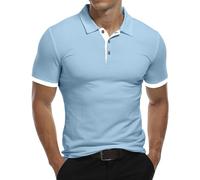 KUYIGO Herren Polo Langarm&Kurzarm Sporthemden Tennis Golf Basic T-Shirt S-XXL