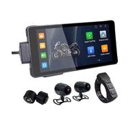 KUYNMCS Dash Cam for Moto da 5,5", Navigazione GPS, Schermo Wireless Carplay E Android Auto, Registrazione in Loop, Bluetooth, Controller Cablato, Scheda SD da 128 GB Inclusa