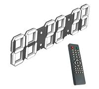 KUYNMCS Orologio da Parete Digitale A LED da 27 Pollici, Dimmer Automatico, Sveglia, Luminosità A 8 Livelli, Calendario, Termometro, for Magazzino Industriale, Palestra, con Telecomando(White)