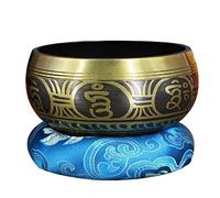 KUYUC Le ciotole di canto tibetano hanno messo il bronzo, le ciotole del suono con cuscini e mazzetti per la preghiera di meditazione yoga reiki reiki set regalo (Color : Bronze)