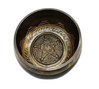 KUYUC Set di ciotole cantanti tibetane, ciotole del suono in bronzo meditazione per la preghiera Yoga Reiki Healing Stress riduttore Guarigione olistica, Design mantra (Color : Bronze)