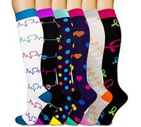 Kuzimua 6 Paia di Calze a Compressione Graduata per Uomo E Donna, per Sport, Running, Corsa, Escursioni, Ciclismo, Giri in Bici, Sportive, Gravidanza, Viaggi in Aereo (M, Mescolare 01)