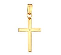 Kuzzoi 0508450522 - Ciondolo a forma di croce in argento sterling 925 placcato oro, per collane, gioielli dorati, accessori per uomini, ragazzi e bambini, 0508450522, Argento sterling