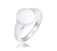 Kuzzoi - Anello con sigillo da uomo, ovale, opaco, massiccio, 12 mm di larghezza, in argento Sterling 925, anello in argento lucido di base, colore: argento, cod. 0611182118_60