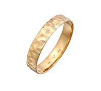 Kuzzoi Anello da uomo (4 mm) realizzato a mano, in argento sterling 925 placcato oro, anello di fidanzamento, anello dell'amicizia, anello oro martellato