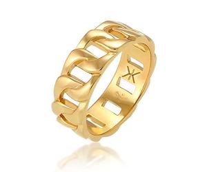 Kuzzoi - Anello da uomo in argento Sterling 925, 8 mm, con design a carpentina, misura 60-66, colore: Oro e Placcato oro, 14, colore: gold, cod. 0602341820_54