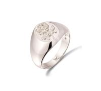 Kuzzoi Anello da uomo in argento sterling 925 con motivo a rose, elegante anello con sigillo per uomo, misura 60-66, 0602341325, 64