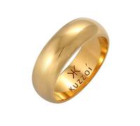 Kuzzoi - Anello da uomo in argento Sterling 925 placcato oro Basic (9 mm) dal design classico, anello largo da uomo, liscio e lucido