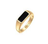 Kuzzoi Anello da uomo in argento sterling 925 placcato oro, classico anello con sigillo con piastra smaltata, per uomo, misura 60-66, 0612710424, 62, Smaltato