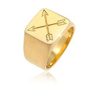Kuzzoi Anello da uomo in argento Sterling 925 placcato oro massiccio, larghezza 15 mm, anello da motociclista con frecce, anello da uomo, colore: gold, cod. 0603690520_60