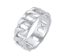 Kuzzoi Anello da uomo massiccio (8 mm) in design a carro armato, lucido, anello da uomo in argento Sterling 925, anello in stile Chunky Chain misura 26, 0611842020_66
