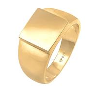 Kuzzoi - Anello da uomo placcato oro massiccio (11 mm) in argento Sterling 925, gioiello da motociclista con superficie rettangolare, lucido, colore: gold