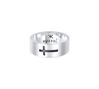 KUZZOI Anello 'Kreuz' nero / argento Uomo KUZZOI 64