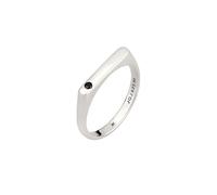 KUZZOI - Anello Signet Zirconia Nero Taglio Diamante 925 Sterling Silver Gioielli da uomo 1 pieces male