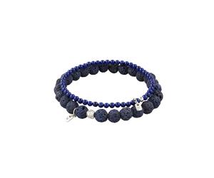 KUZZOI - Bracciale beads Lava Blu 925 Sterling Silver Bracciali e Braccialetti 1 pieces male