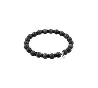 KUZZOI - Bracciale beads Lavakite Grigio 925 Sterling Silver Bracciali e Braccialetti 1 pieces male