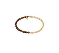 KUZZOI - Bracciale beads maschile Occhio di Tigre Marrone 925 Sterling Silver Bracciali e Braccialetti 1 pieces male