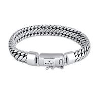 KUZZOI, bracciale "Buddha" a catena multimaglia da uomo, in vero argento Sterling massiccio 925, lavorato a mano, con incisione, 10 mm di larghezza, 66 g di peso, 335201 e argento, cod. 335201-021