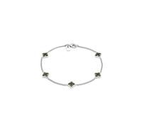 Kuzzoi Bracciale "Buddha" da uomo in argento Sterling 925 con trifoglio in smalto (verde) - Lunghezza: 19 cm