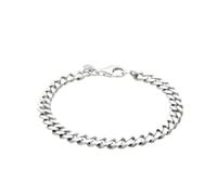 Kuzzoi Bracciale da uomo a maglia barbazzale con moschettone | Bracciale a maglia barbazzale, larghezza 6,5 mm, lunghezza 19 cm - 23 cm