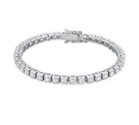 Kuzzoi Bracciale da uomo in argento 925 con zirconi, con chiusura a scatto, brillante, 23 cm, Argento sterling, Zirconia