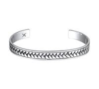Kuzzoi Bracciale da uomo in argento massiccio 925, design a treccia, leggero | Finitura ossido