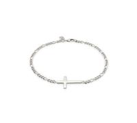 Kuzzoi Bracciale da uomo in argento sterling 925 con croce | Bracciale con croce ro, lunghezza 19 cm