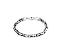 Kuzzoi Bracciale da uomo in argento Sterling 925 ossidato, realizzato a mano, da 5 mm, con catena bizantina da uomo, 26,3 g, 0202252422, 23 centimeters, Argento sterling