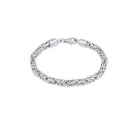 Kuzzoi Bracciale da uomo, in argento Sterling 925, realizzato a mano, con catena bizantina (5 mm) e bracciale da uomo, 26,3 g, 0202492422