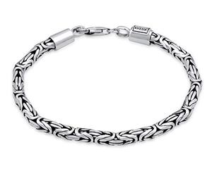 Kuzzoi Buddha 0206141819 - Bracciale da uomo in vero argento Sterling 925 massiccio, con moschettone, 4 mm di larghezza, peso: 20 grammi