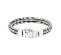 Kuzzoi Buddha 0207651725 - Bracciale da uomo realizzato a mano, in argento sterling 925 ossidato, 10 mm, con serratura a scatola, lunghezza 19 cm - 23 cm, 0207651725, 23 cm, Argento sterling, Nessuna