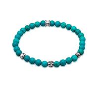 Kuzzoi Buddha 0208271922 - Bracciale da uomo in argento sterling 925, con perle di howlite turchesi, lunghezza 19-23 cm, elastico, 0208271922, 19 cm, Gomma, Howlite