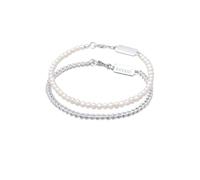 Kuzzoi Buddha 0208651324 - Bracciale da uomo in argento sterling 925 e bracciale con perle d'acqua dolce, lunghezza 19-23 cm, Argento sterling