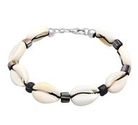 KUZZOI Buddha - Bracciale da uomo e donna in argento Sterling 925 massiccio, con perle di vetro in madreperla naturale, stile spiaggia, lunghezza 19 cm, 0211762923