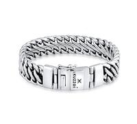 Kuzzoi Buddha - Bracciale da uomo in argento 925, 15 mm, 21 cm, Argento sterling