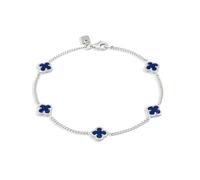 Kuzzoi Buddha Bracciale da uomo in argento Sterling 925 con foglio di trifoglio smaltato, lunghezza 19 cm - 23 cm, 0202192025, 21 cm, Argento sterling, Non pietra preziosa