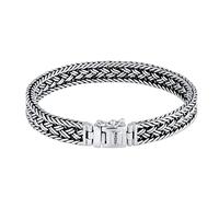 KUZZOI Buddha - Bracciale da uomo in argento Sterling 925 massiccio, catena realizzata a mano, con incisione, larghezza 10 mm, peso 38 g, articolo 0210480118 e Argento, cod. 0210480118_21