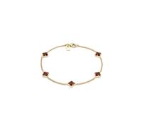 Kuzzoi Buddha Bracciale da uomo in argento Sterling 925 placcato oro con quadrifoglio smaltato (rosso), lunghezza 19 cm