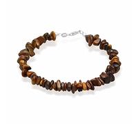 Kuzzoi Buddha - Bracciale da uomo in pietra occhio di tigre, con chiusura a moschettone, in argento sterling 925, con pietre preziose, lunghezza 19-23 cm