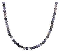 Kuzzoi Buddha - Collana da uomo in perle di agata (6 mm) con perline in argento sterling 925, collana con pietre preziose, lunghezza circa 50 cm, Argento sterling Gemma, Agata