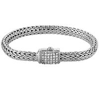kuzzoi, Buddha Design, bracciale da donna, in argento Sterling massiccio, lavorato a mano, con 42 cubic zirconia 925 ed esclusiva incisione kuzzoi, del diametro di 7 mm e argento, cod. 335203-018