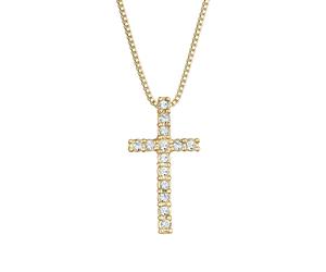 KUZZOI - Ciondolo croce con cristalli in Argento Sterling 925 Gioielli da uomo 1 pieces male