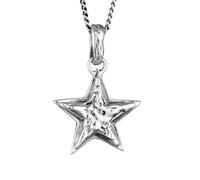 Kuzzoi Collana da uomo con ciondolo a forma di stella (17 mm) per uomo in argento sterling 925 ossidato, collana da uomo realizzata a mano, lunghezza: 60 cm, 60 cm, Argento sterling, Nessuna pietra
