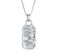Kuzzoi Collana da uomo con piastra militare (21 mm) in argento Sterling 925 con ciondolo a forma di placca strutturata, per uomo, lunghezza 55 cm, Argento sterling